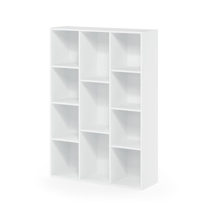 Furinno 11-Cube Reversible Open Shelf Bookcase, White