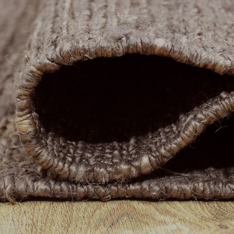 HAND KNOTTED SUMAK JUTE ECO-FRIENDLY Solid AREA RUGS - Rectangle Shape, Solid Plain, High Pile, Natural Fiber, Outdoor Indoor Handmade Area Rugs for Living Room (J00010) image number 5