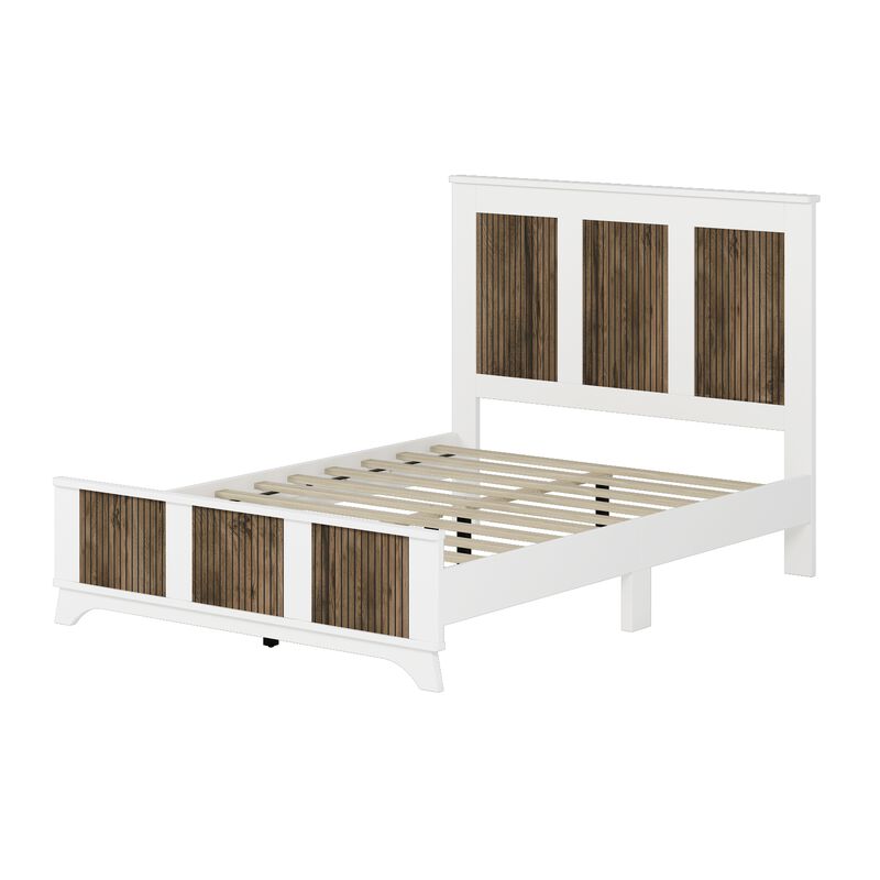 Merax Farmhouse Wooden Platform Bed for Bedroom