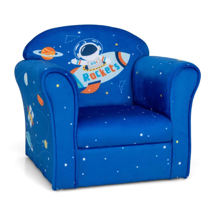 Hivvago Toddler Upholstered Armchair with Solid Wooden Frame and High-density Sponge Filling
