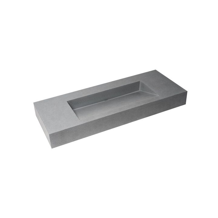 ALFI brand 48 Solid Concrete Rectangular Countertop Sink