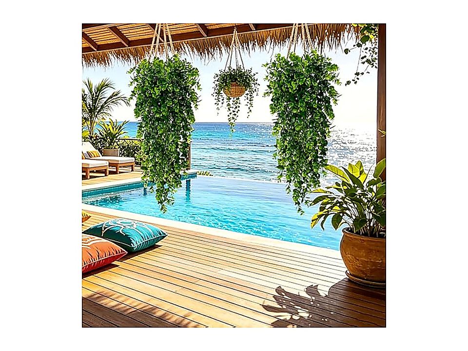 6 Pack Fake Hanging Plants Faux Greenery Outdoor Planters Wall Artificial Decor