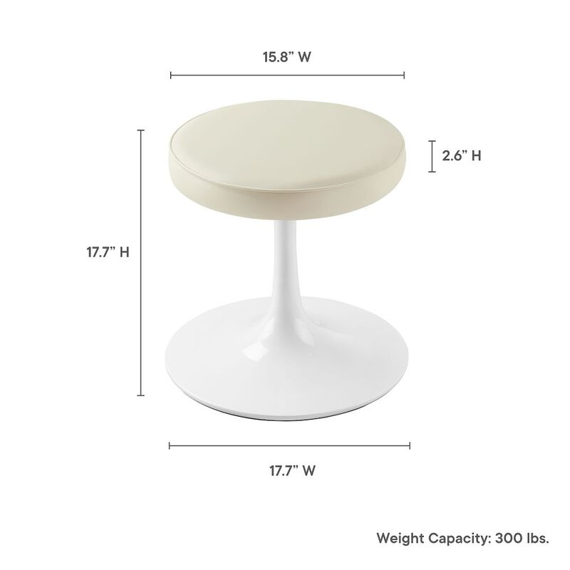 Lippa Vegan Leather Round Stool image number 1
