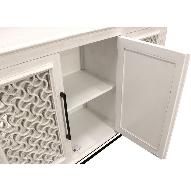 Alex Hamilton Juno 4-Door Sideboard in Distressed White