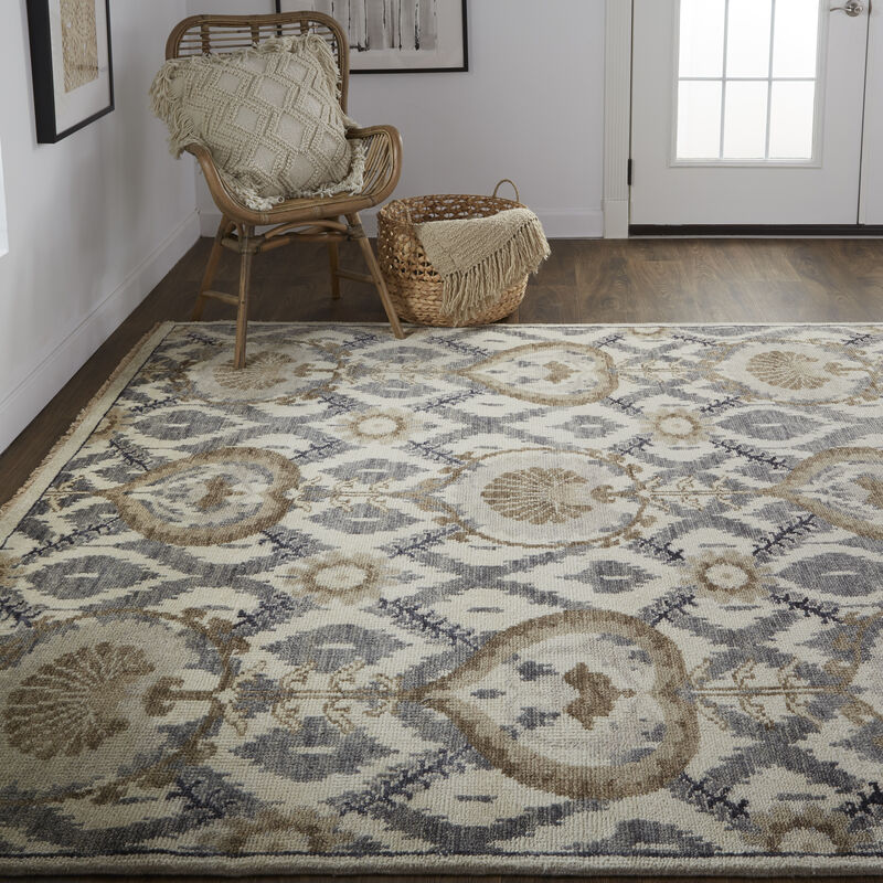 Beall 6712F Ivory/Gray/Taupe 5'6" x 8'6" Rug