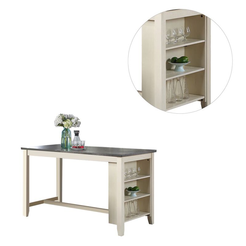 Simple Relax Rectangle Counter Height Dining Table in Grey and White image number 3