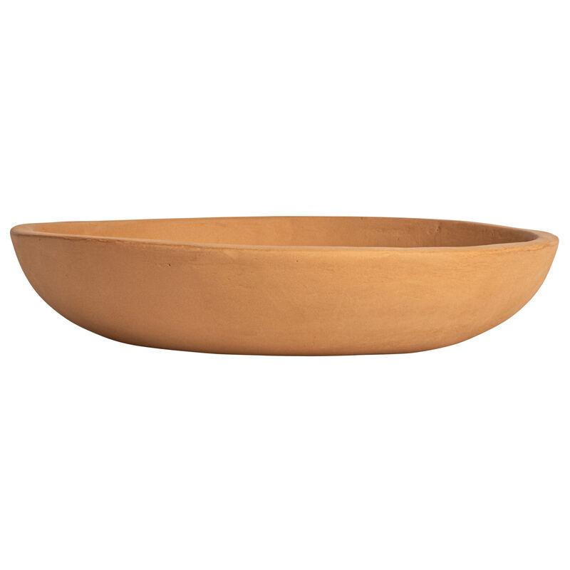 Boho Shallow Terracotta Serving Bowl, Distressed Finish image number 4