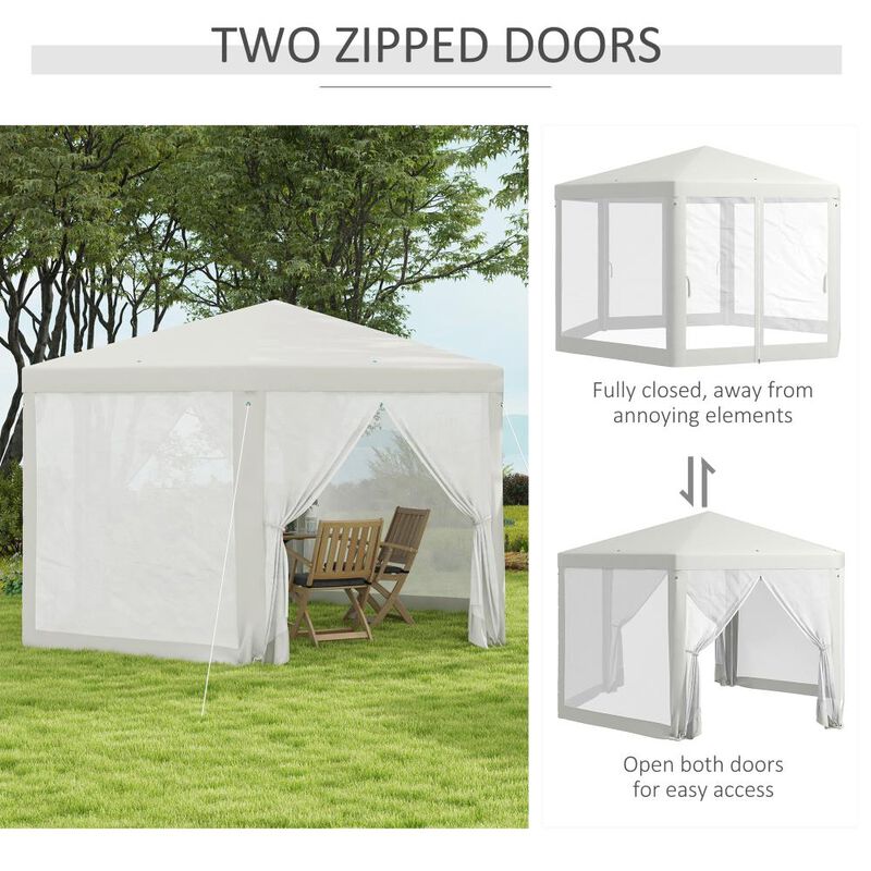 Hivvago 13' x 11' Hexagon Party Tent Canopy with Protective Mesh Walls image number 4