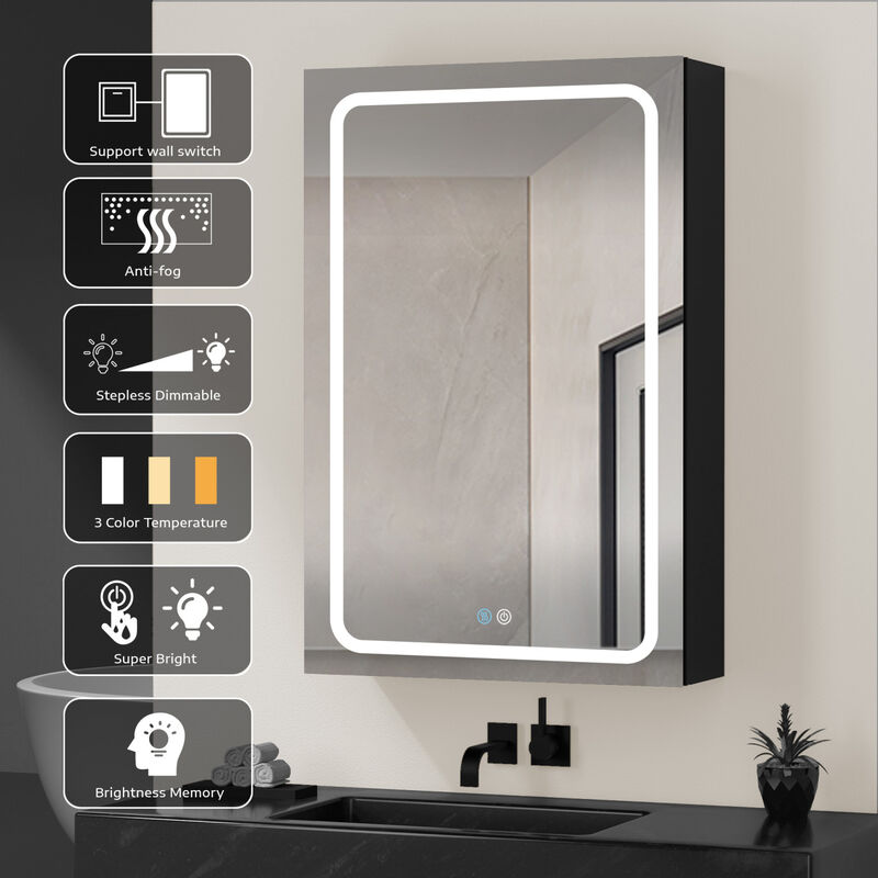 30x20 inch LED Bathroom Medicine Cabinets Surface Mounted