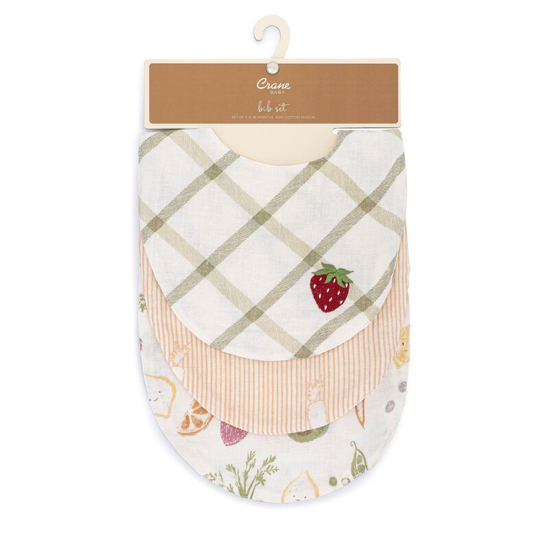 Clementine Fruit & Veggie Cotton Bandana Baby Bib (3 Pack) image number 9