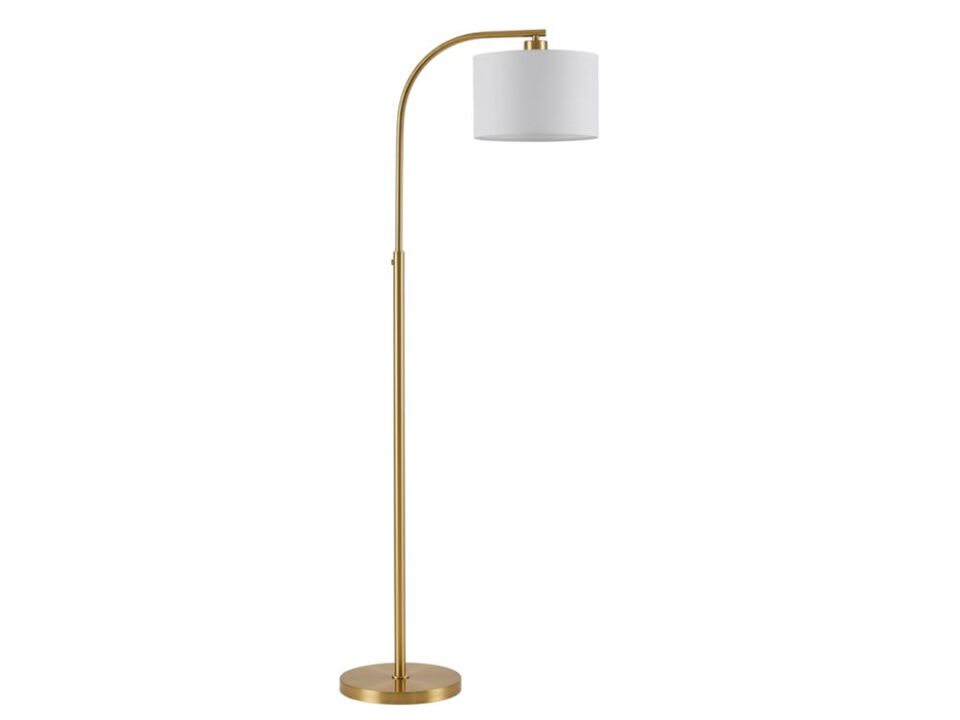 Gold Tall Floor Lamp 65 Inch Modern Standing Light with Fabric Shade Bulb