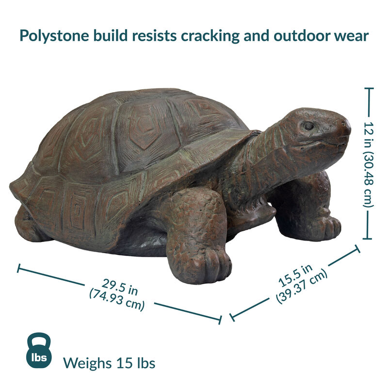 Sunnydaze Talia&nbsp;the Garden Turtle Statue, Large Turtle Yard D&eacute;cor, 29" L image number 4