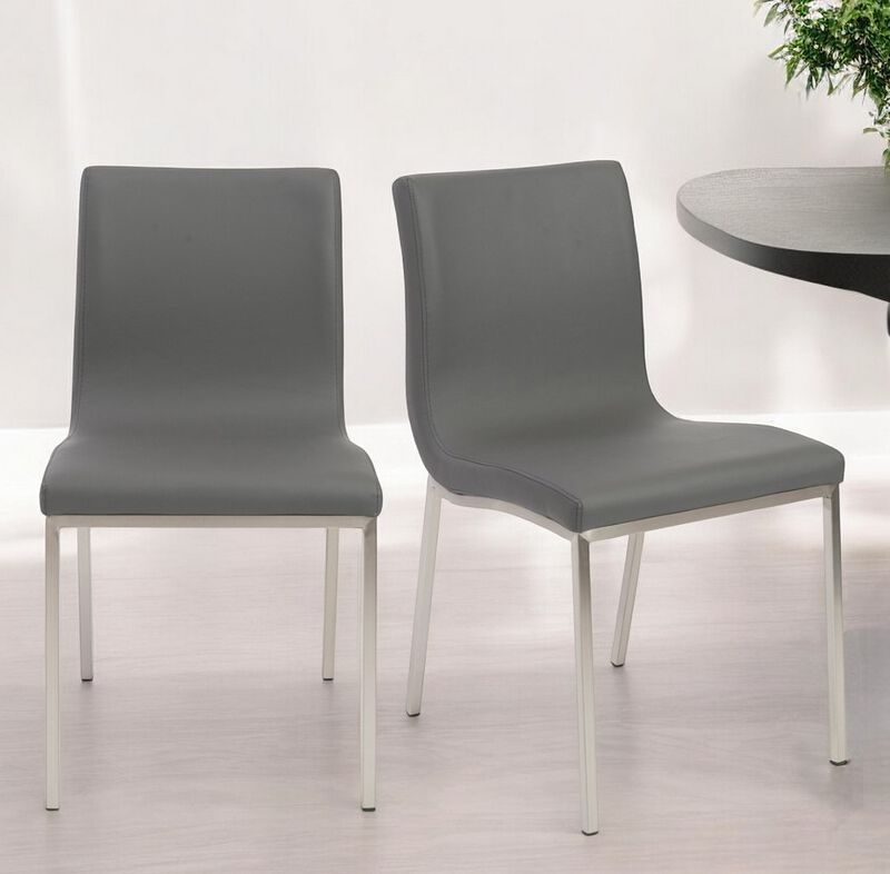 Set of 2 Minimalist Faux Leather Side Chairs – Simple & Elegant