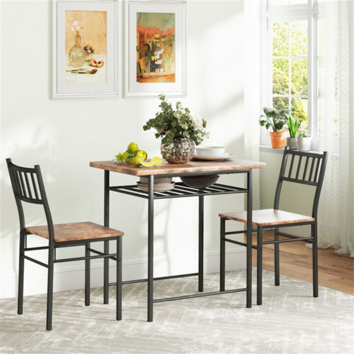 Wooden Dining Table Set with Chairs for Family Meals and Gatherings