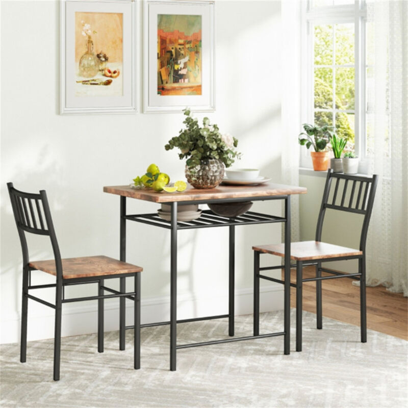 Wooden Dining Table Set with Chairs for Family Meals and Gatherings