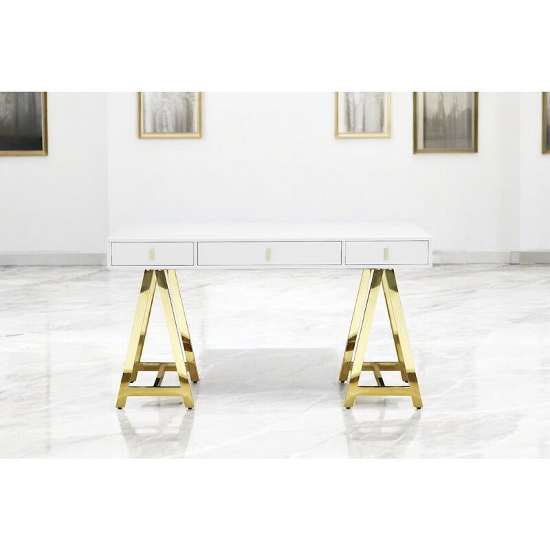 Pangea Home Gold Riley Desk White