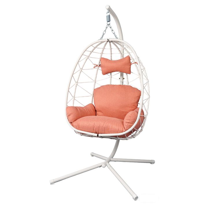 Hivvago Wicker Hanging Egg Chair with Stand