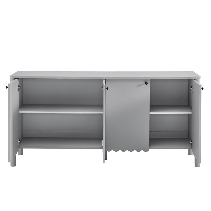 Modway Emmeline 4-Door Scalloped Sideboard in Sage image number 8