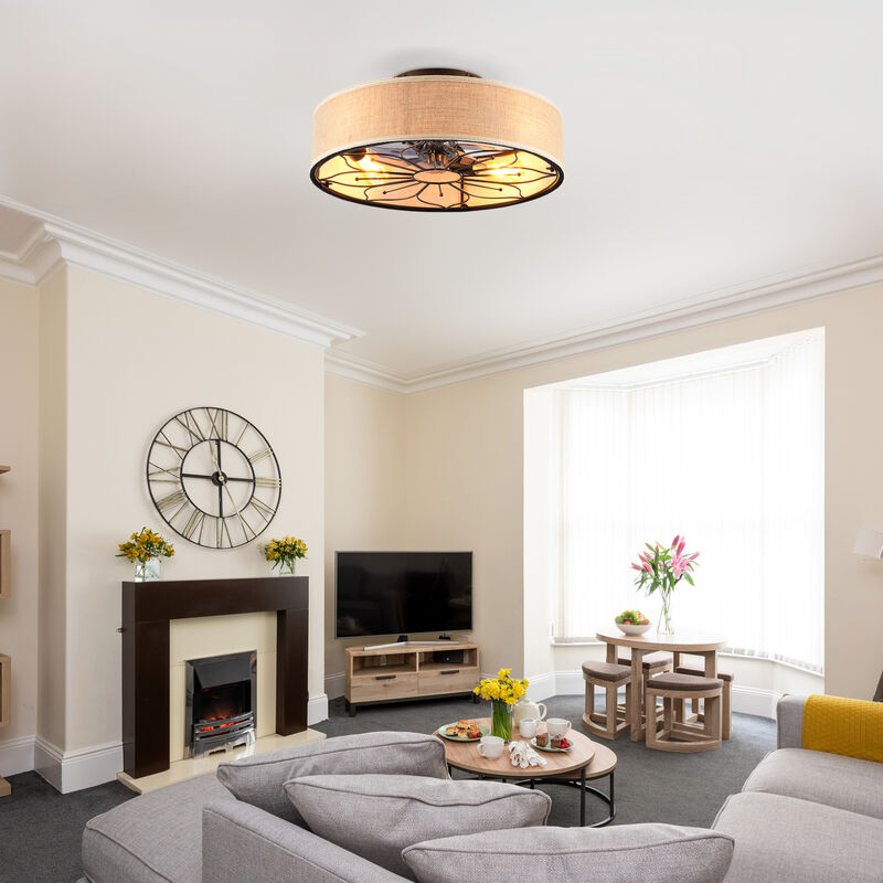 ELEMENT ACE 20 Inch Lotus Design Fabric Bladeless Ceiling Fan With Remote Control Reversible Rotation 6 Speed Settings Quiet Operation Ideal For Living Room Bedroom Kitchen Dining Room Hallway image number 7