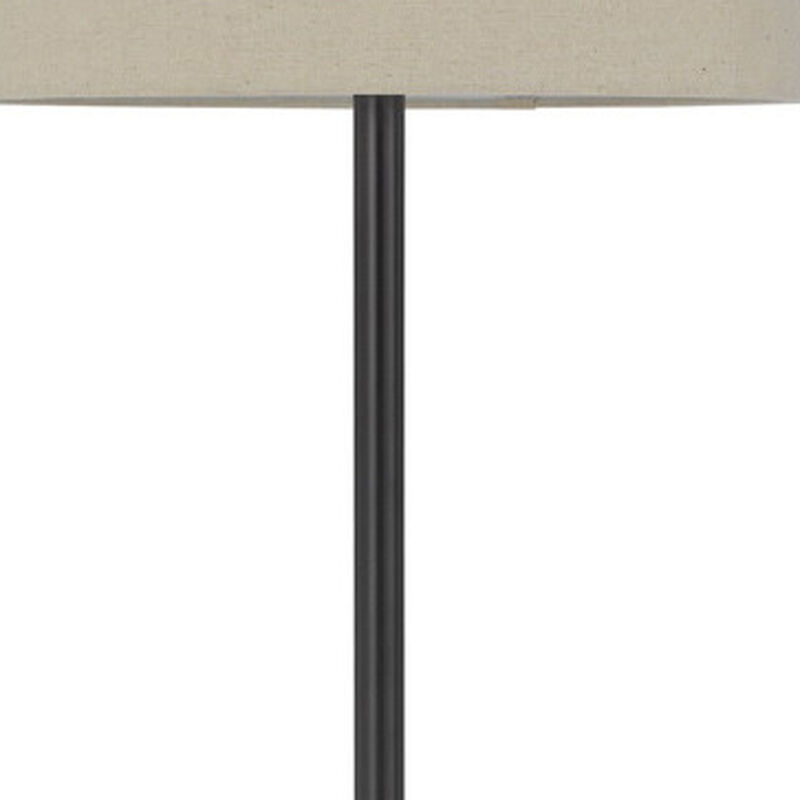 HomeRoots 62" Bronze Tray Table Floor Lamp With Beige Drum Shade image number 4