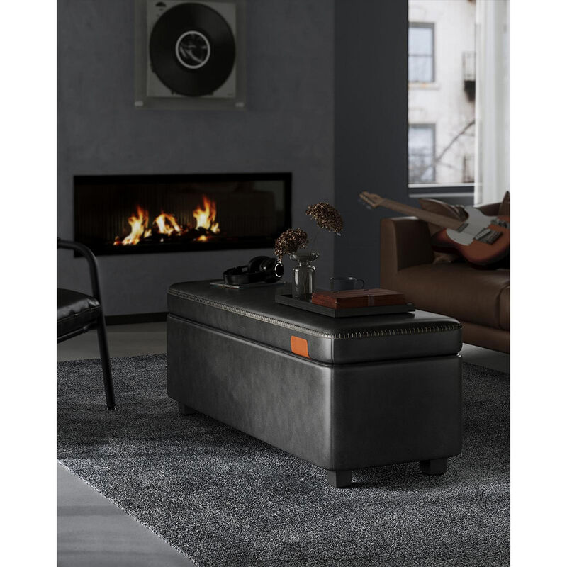 Storage Ottoman Bench with Cushion Top and Hidden Storage for Stylish Organization