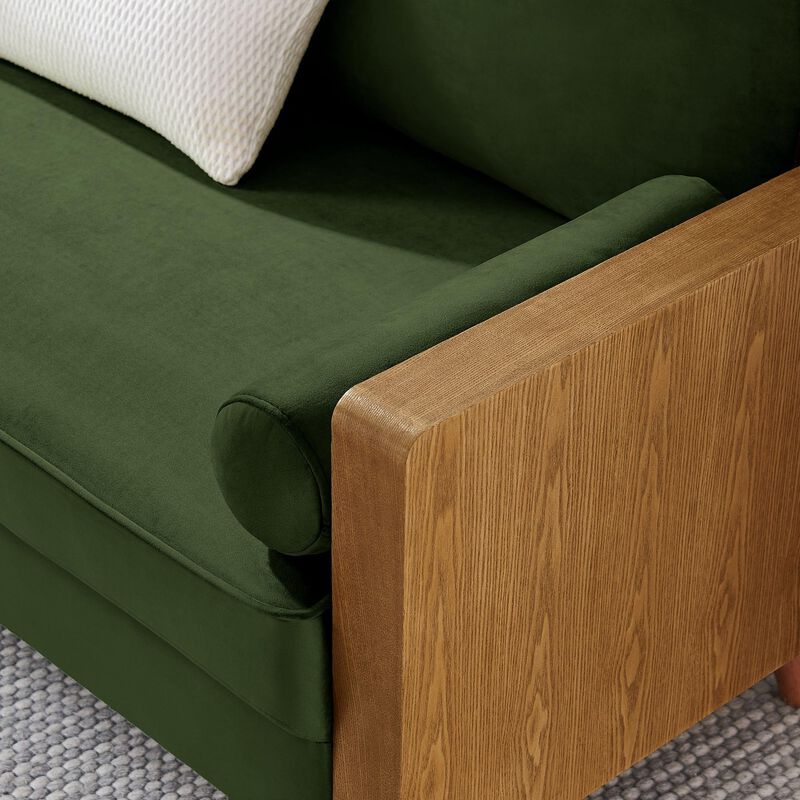 Kellan Loveseat in Walnut Moss Green image number 4