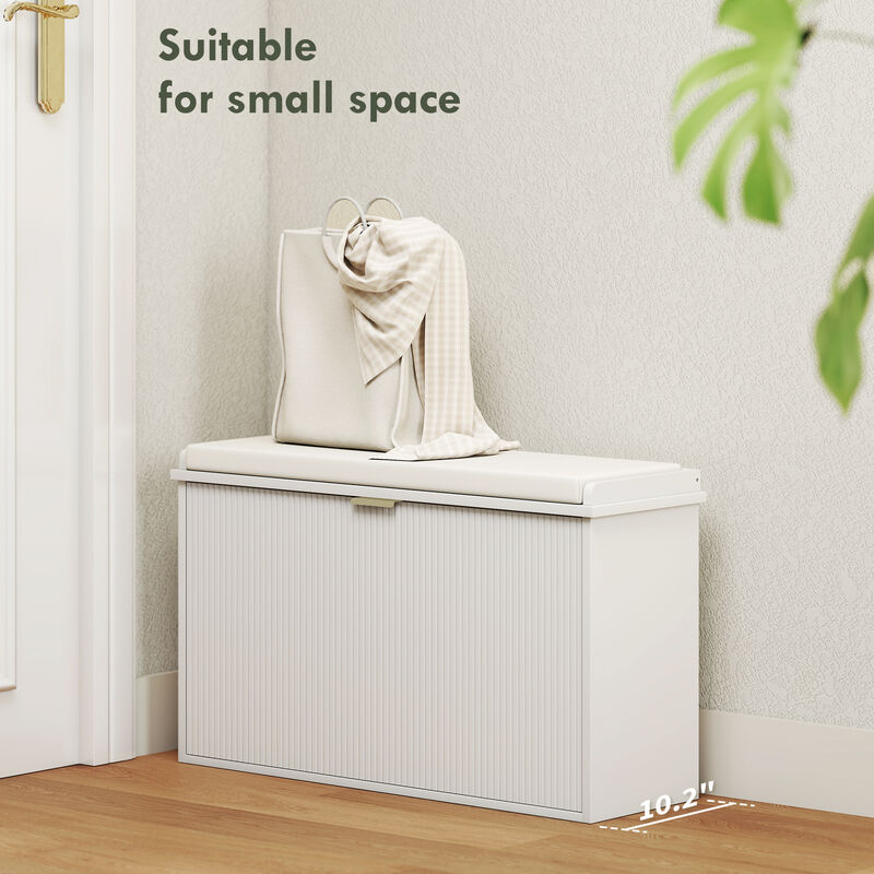 Hivvago Shoe Cabinet Bench with Cushion and Storage Drawer image number 3
