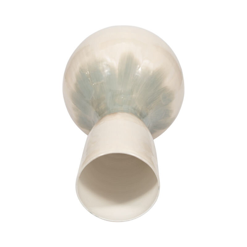 Metal, 18" Bulbous Vase, Pearl image number 5