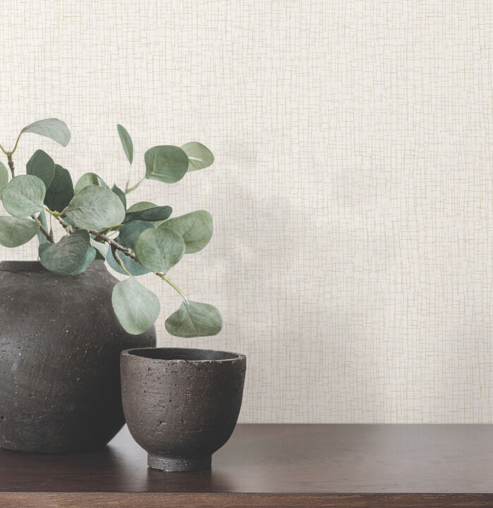 Aden Ivory Linear Abstract Wallpaper