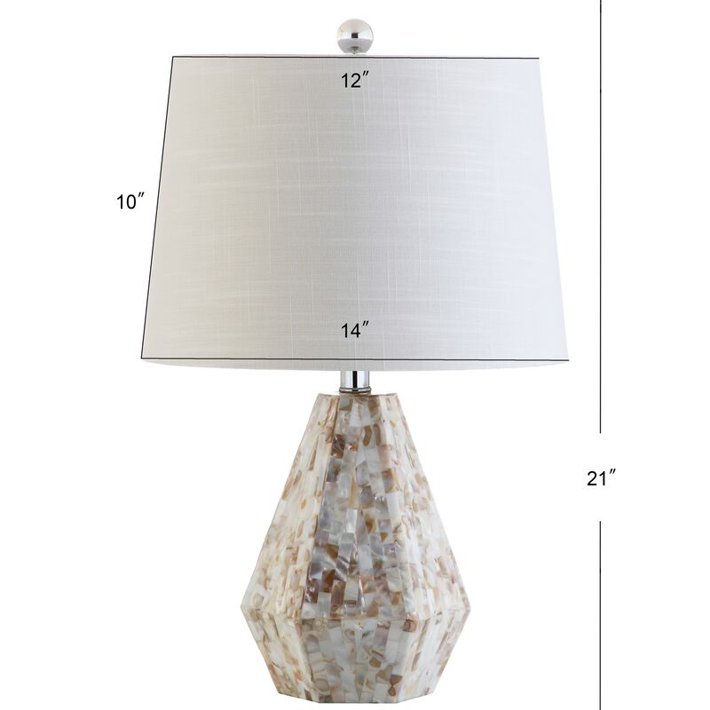 Isabella 21" Seashell LED Table Lamp, Natural Ivory (Set of 2)