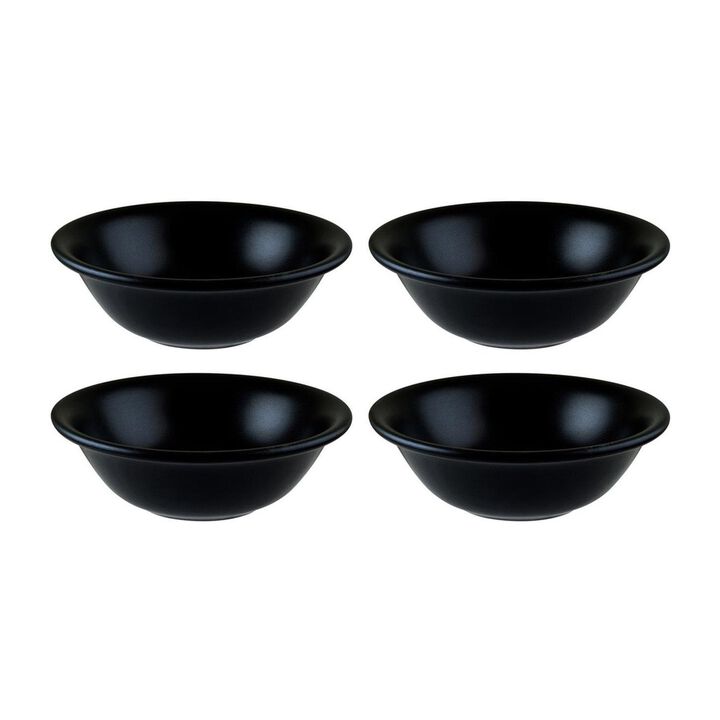 Notte dia.6.25" h:2" 13 oz. Round Black Vitrified Bowl (Set of 4)