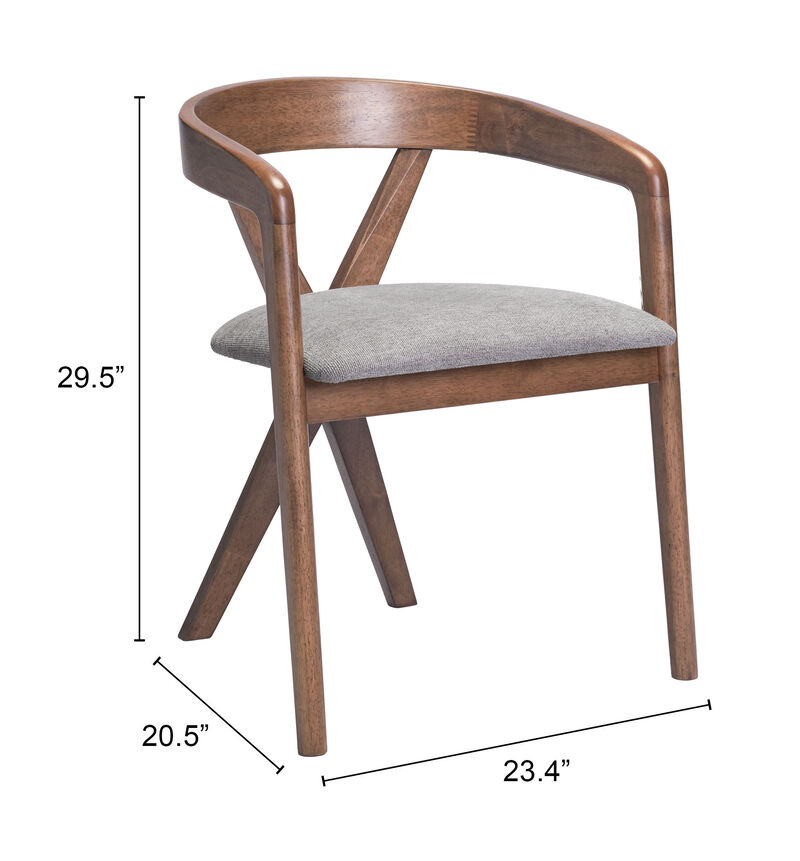 Cairo Dining Chair Dove Gray & Walnut image number 7