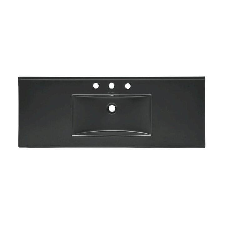 48" 3-Hole Widespread Vanity Sink Top in Glossy White
