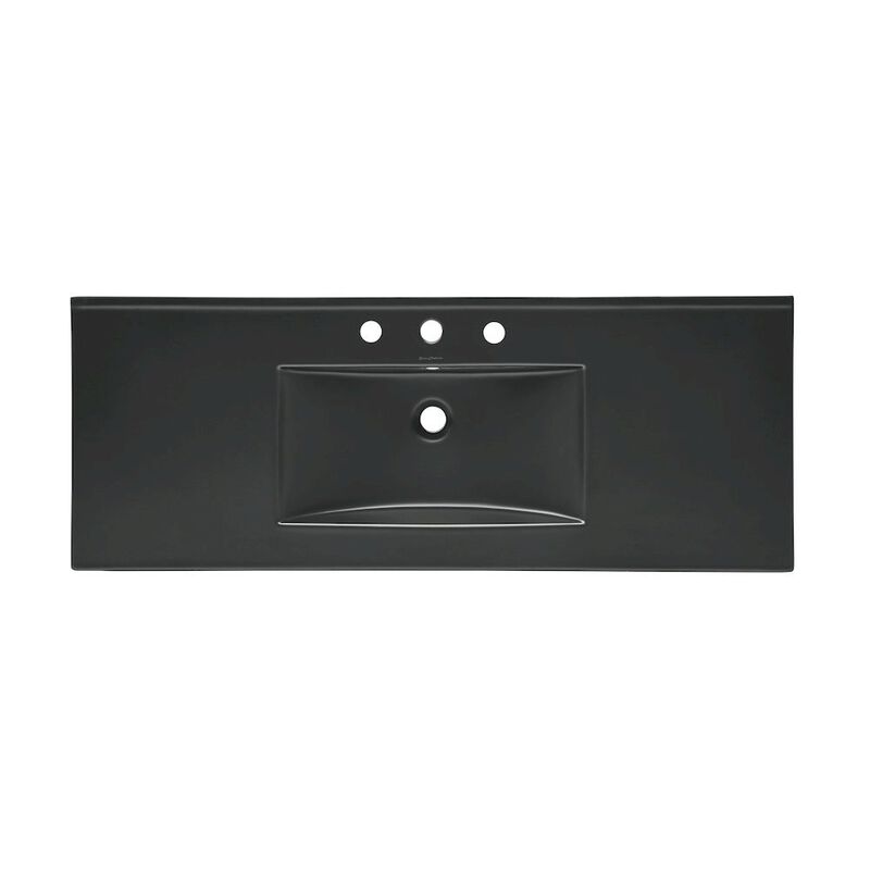 48" 3-Hole Widespread Vanity Sink Top in Glossy White image number 1