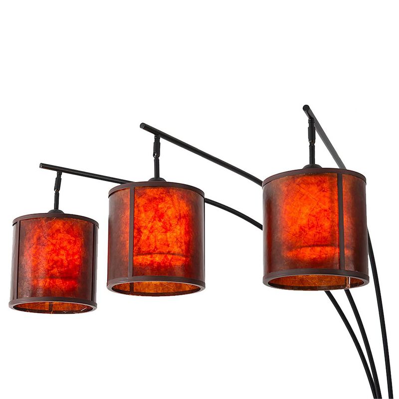 NOVA OF CALIFORNIA Layers Natural Mica 3 Light Arc Floor Lamp