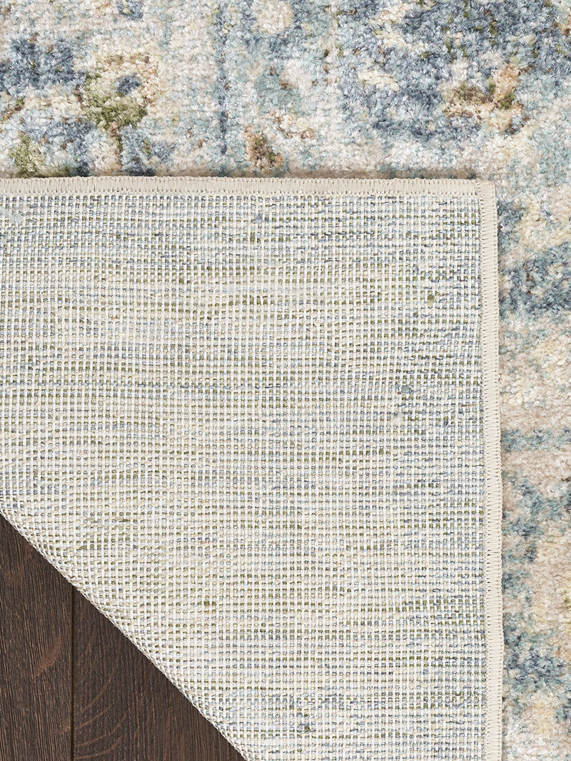 Astra Machine Washable ASW16 Teal/Beige 2' x 6' Rug