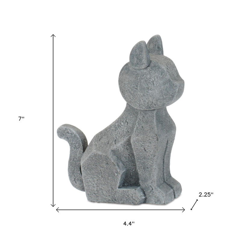 HomeRoots Set of Four Gray Polyresin Cat And Dog Figurines image number 3