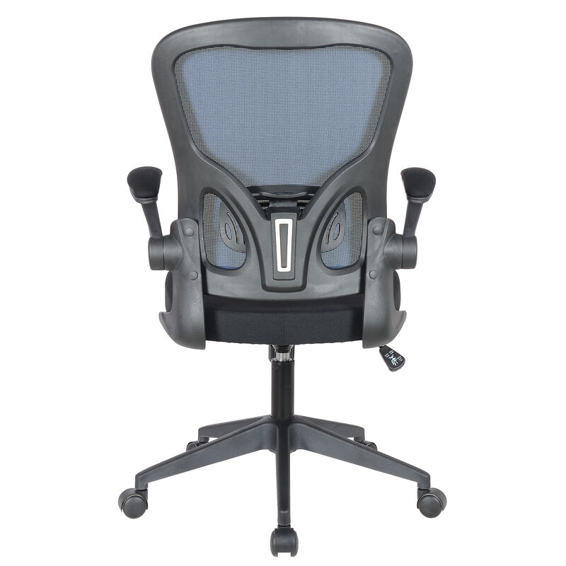 LeisureMod Mesh Office Swivel Desk Chair Modern Ergonomic Adjustable Height with Flip-Up Armrest and Breathable Back Newton Series