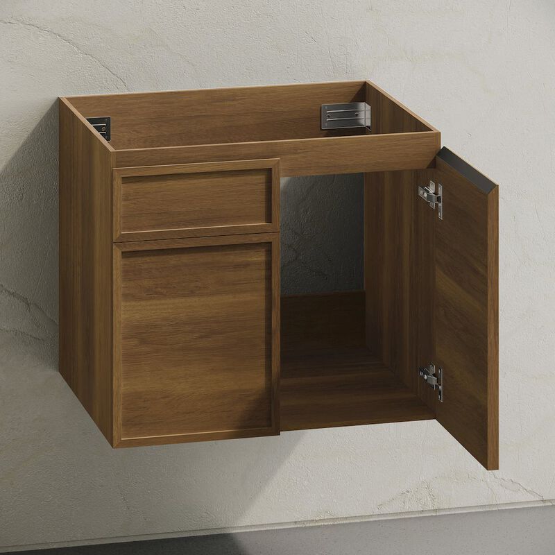 St. Tropez 24" Wall-Mounted Bathroom Vanity Cabinet without Top in Brown Oak image number 3