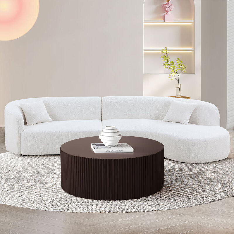 Stylish Coffee Table with Handcraft Relief Design