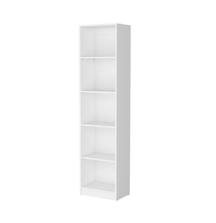 HomeRoots 71" White Wood Five Tier Bookcase