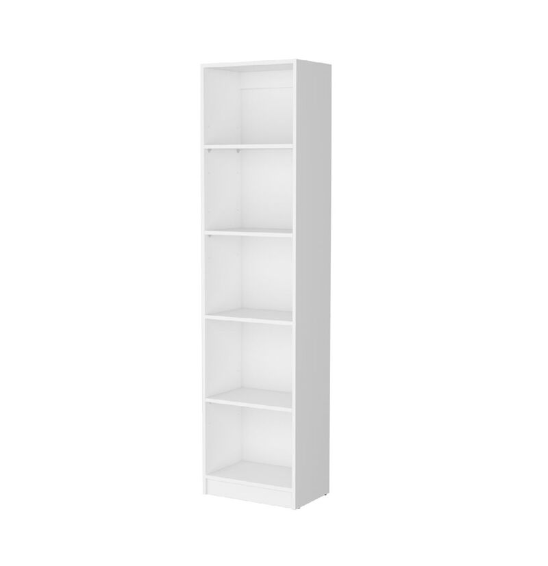 HomeRoots 71" White Wood Five Tier Bookcase image number 0