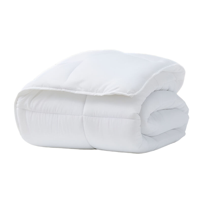 Cozy Polyester Down Alternative Comforter – All Seasons Plush White Bedding for Year-Round Use