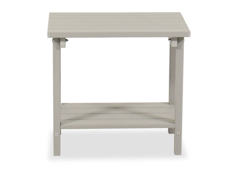 19" Wood-Top End Table in Grey