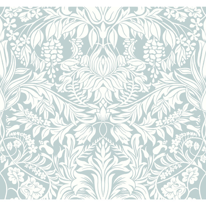 Lockwood Damask Light Blue Wallpaper