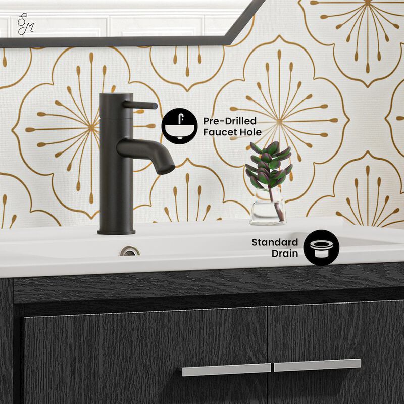 Virage 30" Freestanding Bathroom Vanity in Black Oak with Sink Top image number 2