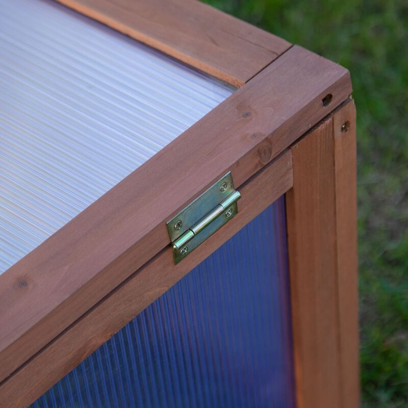 Hivvago Wooden Cold Frame Greenhouse with Polycarbonate Panels image number 6
