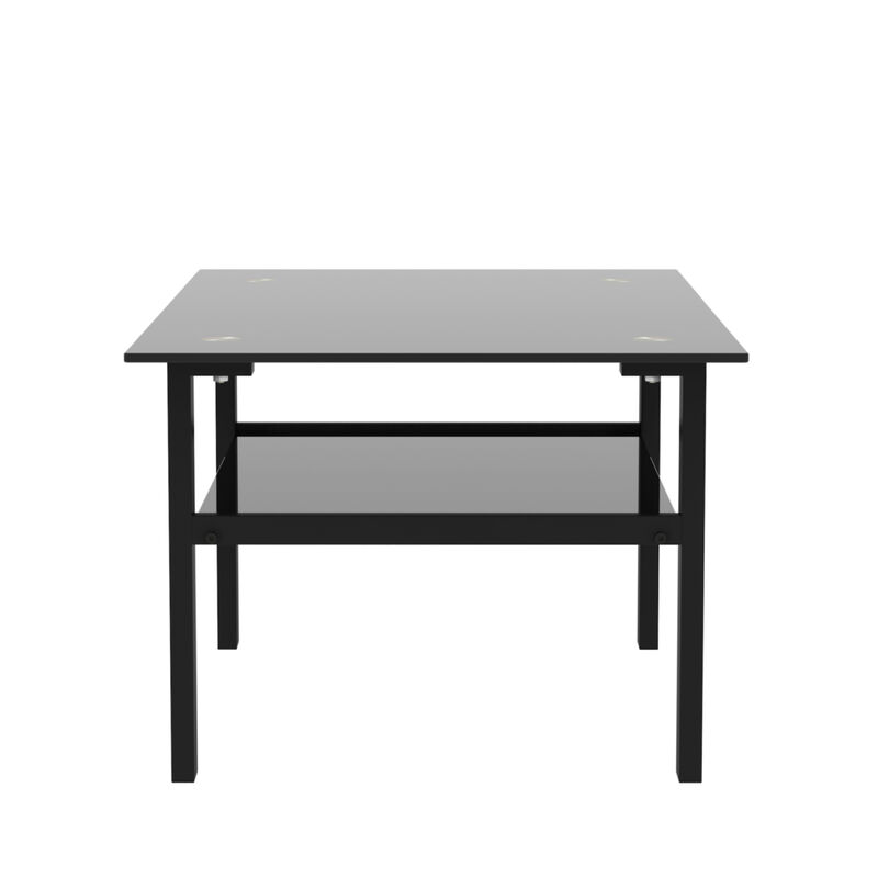 Black Glass Coffee Table, Modern and Simple, Black Living Room Coffee Table, Side Table