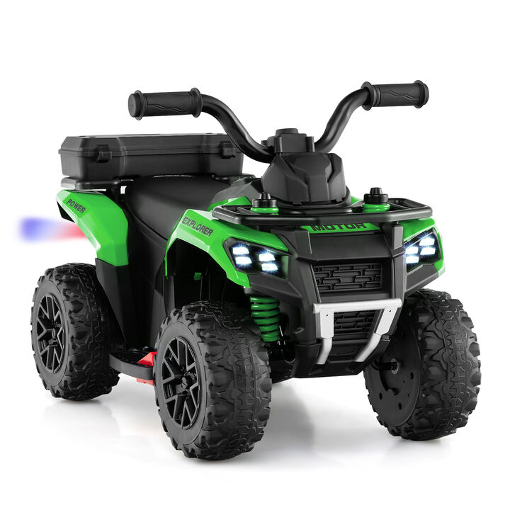 6V Electric Kids Ride-On ATV with Spray Feature, Storage Box and Music