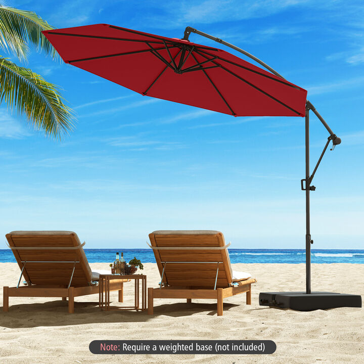 Offset Hanging Patio Umbrella with Base – Infinite Tilt Cantilever Design